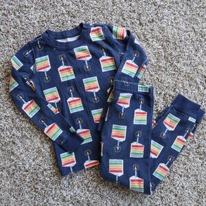 HANNA ANDERSSON ORGANIC COTTON  BIRTHDAY CAKE  LONG JOHNS PAJAMAS 6-7 120CM